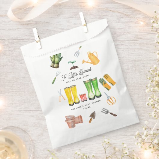 Little Sprout Red Boots Garden Baby shower Bedankzakje (Geknipt)