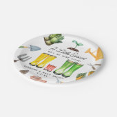 Little Sprout Red Rain Boots Garden Baby shower Papieren Bordje (Gekanteld)