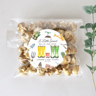 Little Sprout Red Rain Boots Garden Baby shower Ronde Sticker