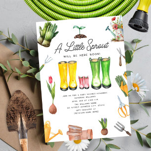 Little Sprout Roze Regen Laarzen Bloemen Tuinieren Kaart