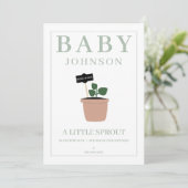 Little Sprout Seed Packet Geslacht Reveal Uitnodig Kaart (Staand voorkant)