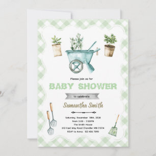 Little Sprout tuinieren baby shower uitnodiging