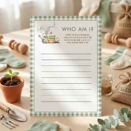 Little Sprout Wie Ben Ik Baby Shower Spelkaart Kaart