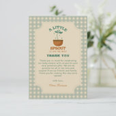 Little Sprouts Garden Party Baby shower Bedankkaart (Staand voorkant)