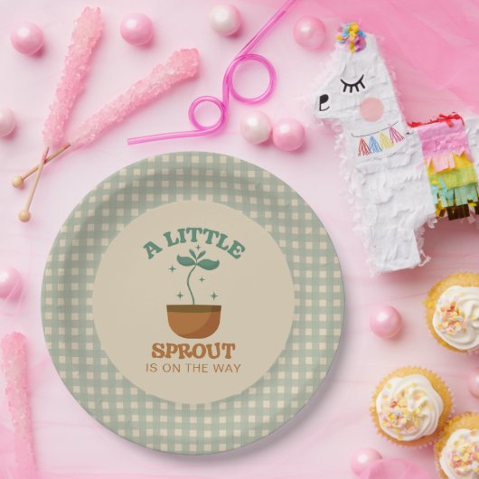 Little Sprouts Garden Party Baby shower Papieren Bordje (Feest)