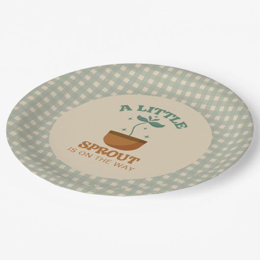 Little Sprouts Garden Party Baby shower Papieren Bordje (Gekanteld)