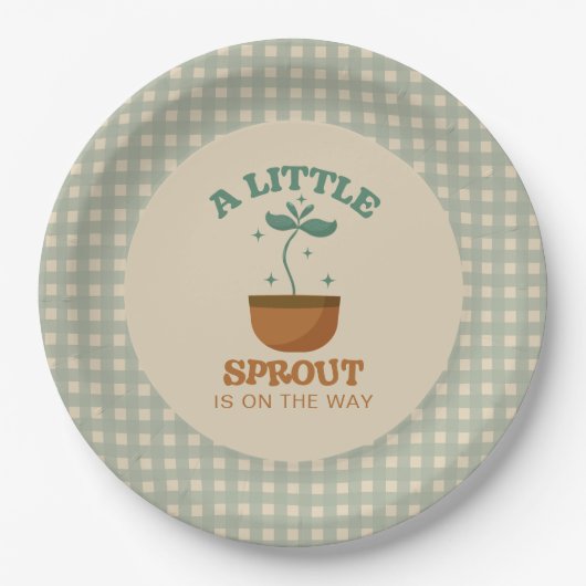 Little Sprouts Garden Party Baby shower Papieren Bordje (Voorkant)