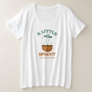 Little Sprouts zwangerschapsaankondiging Grote Maat T-shirt
