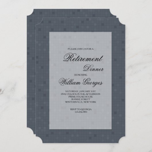 Little Squares Invitation Kaart (Voorkant / Achterkant)