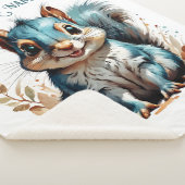 Little Squirrel Blue gepersonaliseerd Sherpa Deken (3/4)