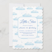 Little Star 1e verjaardag Blue Cloud Kaart (Voorkant)