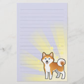 Little Star Akita Inu/Shiba Inu Briefpapier (Voorkant)