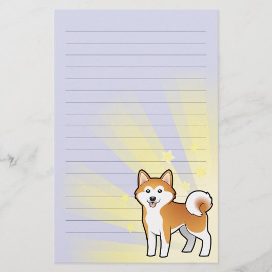 Little Star Akita Inu/Shiba Inu Briefpapier (Voorkant)