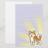 Little Star Akita Inu/Shiba Inu Briefpapier (Voorkant / Achterkant)