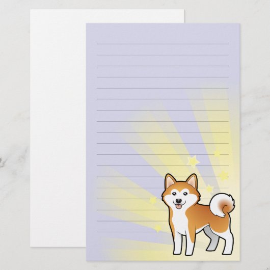 Little Star Akita Inu/Shiba Inu Briefpapier (Voorkant / Achterkant)
