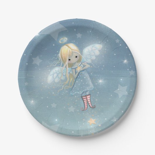 Little Star Angel Holiday Art Papieren Bordje (Voorkant)