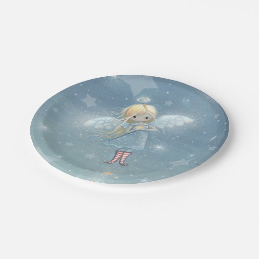 Little Star Angel Holiday Art Papieren Bordje (Gekanteld)