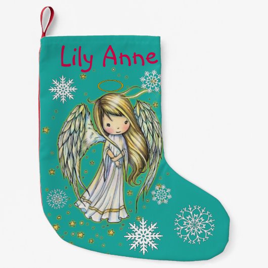 Little Star Angel-kerststopping gepersonaliseerd Kleine Kerstsok (Voorkant)