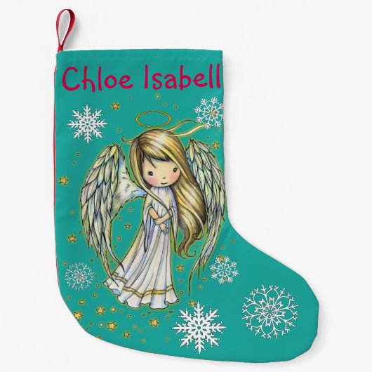 Little Star Angel-kerststopping gepersonaliseerd Kleine Kerstsok (Voorkant)