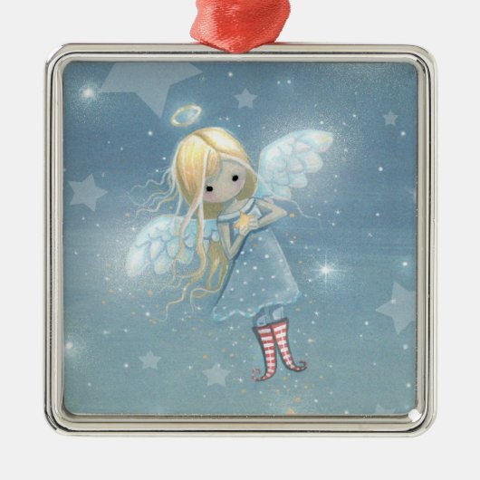 Little Star Angel kerstversiering Metalen Ornament (Voorkant)