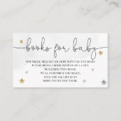 Little Star Baby shower Books for Baby Grey Gold Informatiekaartje (Voorkant)