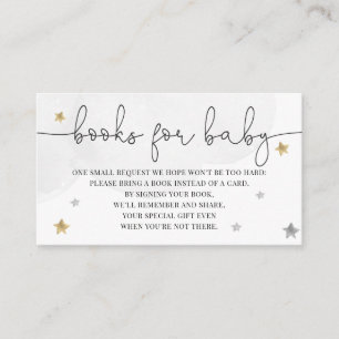 Little Star Baby shower Books for Baby Grey Gold Informatiekaartje