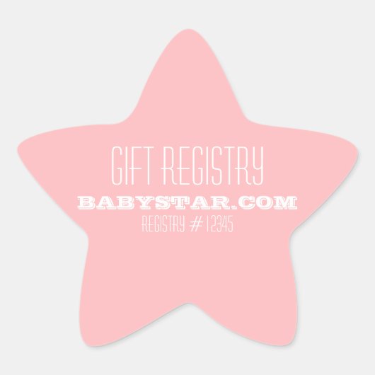 LITTLE STAR BABY SHOWER REGISTRY STICKER (Voorkant)