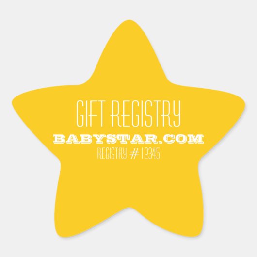 LITTLE STAR BABY SHOWER REGISTRY STICKER (Voorkant)