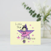 Little Star Ballerina-Black Hair Briefkaart (Staand voorkant)