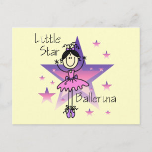 Little Star Ballerina-Black Hair Briefkaart