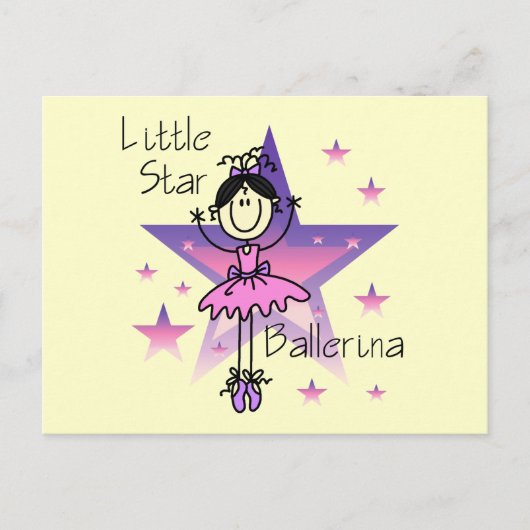 Little Star Ballerina-Black Hair Briefkaart (Voorkant)