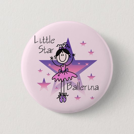 Little Star Ballerina-Black Hair Ronde Button 5,7 Cm (Voorkant)