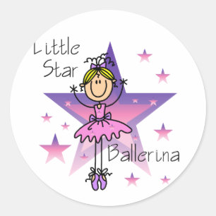 Little Star Ballerina - Blond Haar Ronde Sticker