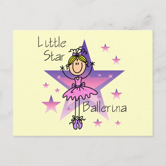 Little Star Ballerina - Blond Hair Briefkaart (Voorkant)