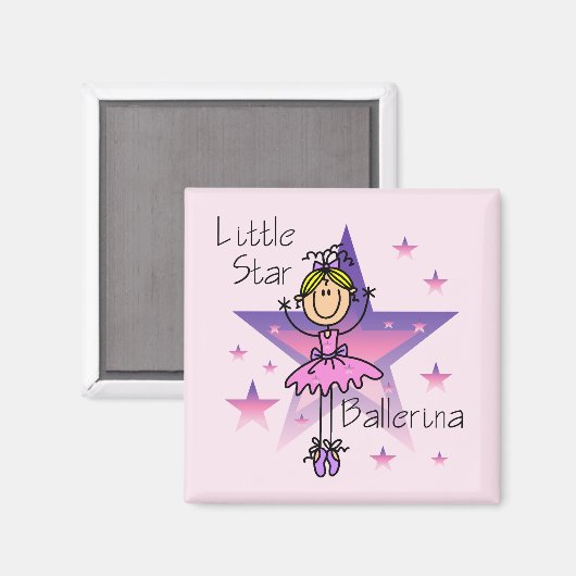 Little Star Ballerina - Blond Hair Magneet (Voorkant / Achterkant)