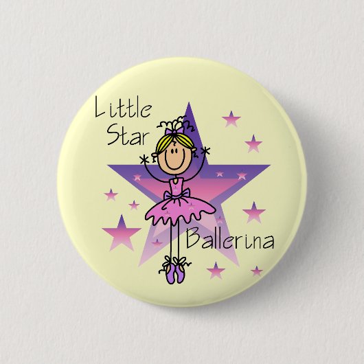 Little Star Ballerina - Blond Hair Ronde Button 5,7 Cm (Voorkant)