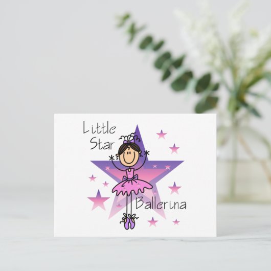 Little Star Ballerina - Brown Hair Briefkaart (Staand voorkant)