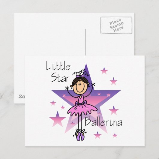 Little Star Ballerina - Brown Hair Briefkaart (Voorkant / Achterkant)