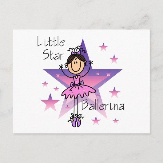 Little Star Ballerina - Brown Hair Briefkaart (Voorkant)