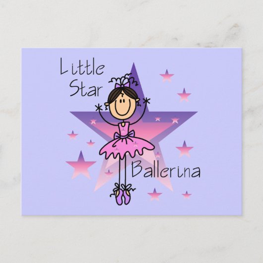 Little Star Ballerina - Brown Hair Briefkaart (Voorkant)