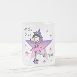 Little Star Ballerina-Zwart Haar Matglas Koffiemok