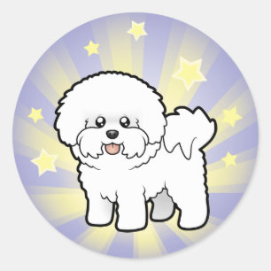 Little Star Bichon Frise Ronde Sticker