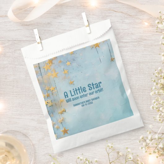 Little Star blauw baby shower Bedankzakje (Geknipt)