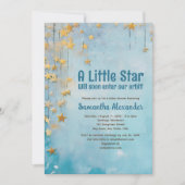 Little Star blauw baby shower Kaart (Voorkant)