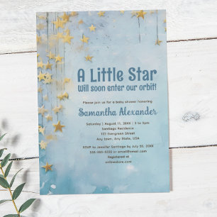 Little Star blauw baby shower Kaart
