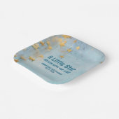 Little Star blauw baby shower papier Bord (Gebogen)