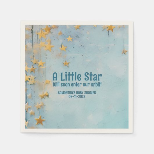 Little Star blauw baby shower Servet (Voorkant)