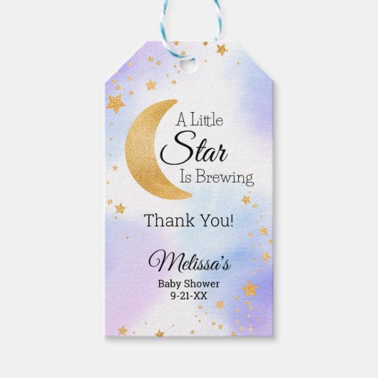 Little Star Brewing Bedankt Baby Shower Cadeaulabel (Voorkant)