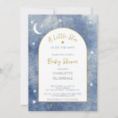 Little Star Celestial Waterverf Baby shower Kaart (Voorkant)