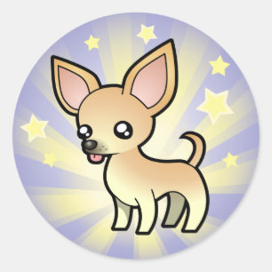 Little Star Chihuahua (gladde jas) Ronde Sticker